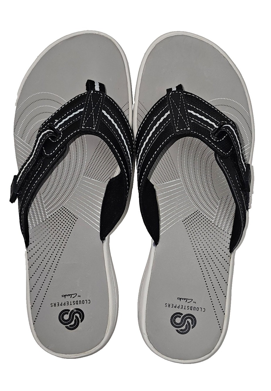 CLARKS Women's Sandals Cloud Steppers Comfort Brinkley Jazz Flip Flops Black 9